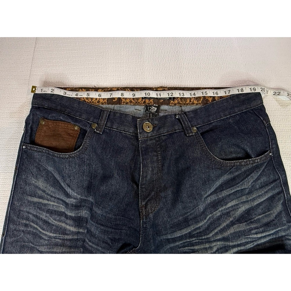 Men's Bare Fox Premium Couture 26x33 Dark Wash Jeans Y2K Streetwear Denim - Picture 4 of 9